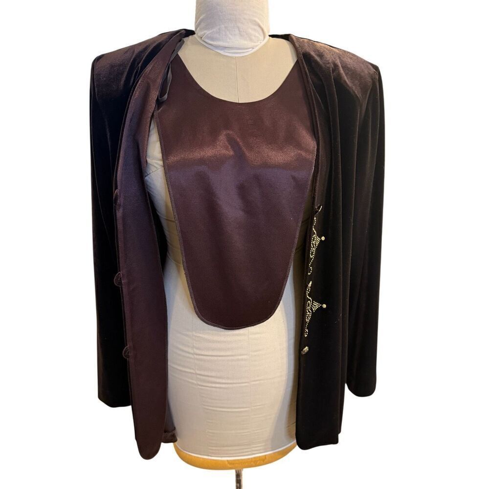 R & M Richards Velvet Cocktail Top/Jacket Faux Shell Plus Sz. 18 Holidays Party - Picture 6 of 8